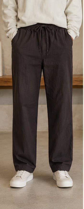 Dark Brown Linen Pants