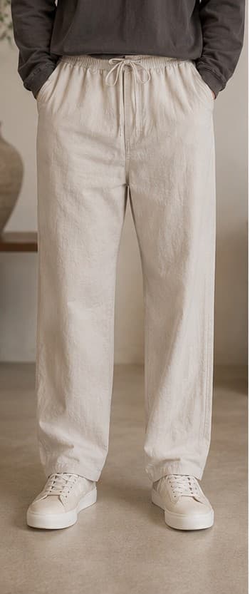Ivory White Linen Pants